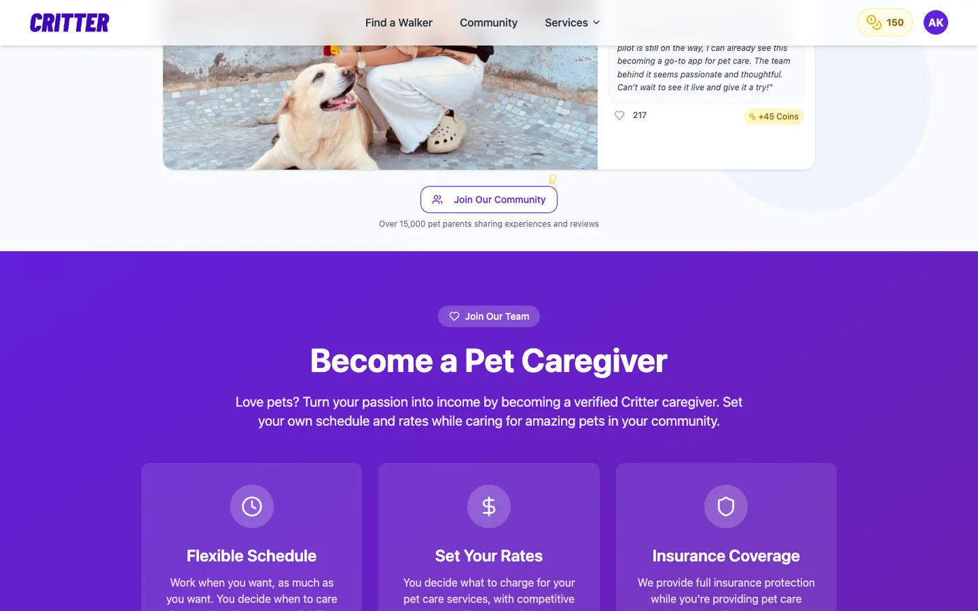 The other side of the market: caregivers set their own hours and rates, with insurance.